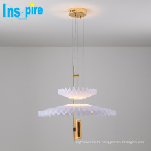 Nordic Home Designer Acrylique Métal Pendentif Lampe Lustre Moderne Lumière